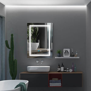 Tokvon Picasso led illuminated bathroom mirror with adjustable color temperature switch shaver socket demister 500 x 700 mm made of aluminum alloy for makeup shaving