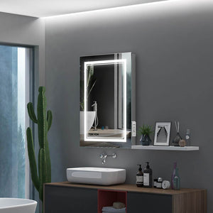 Tokvon Picasso led illuminated bathroom mirror with adjustable color temperature switch shaver socket demister 500 x 700 mm made of aluminum alloy for makeup shaving